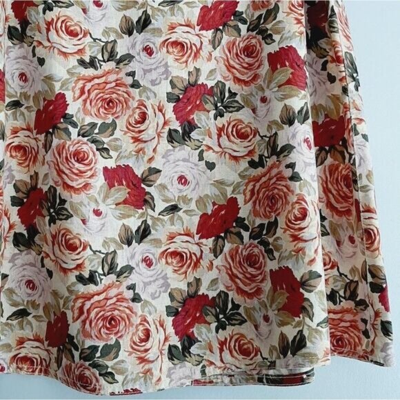 LIZ CLAIBORNE Linen Blend Floral A-Line Mini Skirt Colorful  Sz 10 - Picture 5 of 16